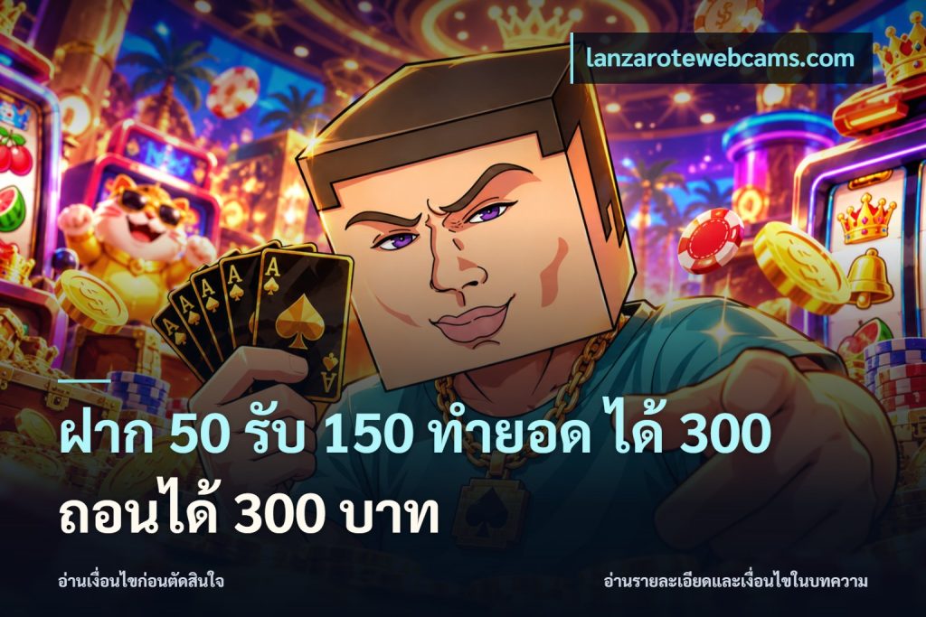ฝาก 50 รับ 150 ทํายอด ได้ 300 ถอนได้ 300 บาท