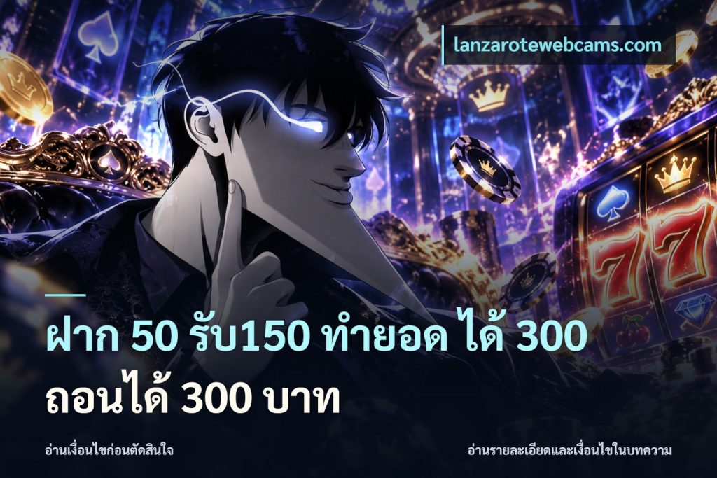 ฝาก 50 รับ150 ทำยอด ได้ 300 ถอนได้ 300 บาท