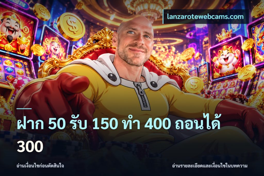 ฝาก 50 รับ 150 ทํา 400 ถอนได้ 300