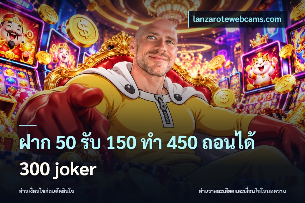 ฝาก 50 รับ 150 ทํา 450 ถอนได้ 300 joker