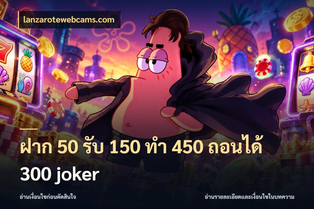 ฝาก 50 รับ 150 ทํา 450 ถอนได้ 300 joker จับคู่โบนัสกับสไตล์เกมที่ชอบ ในมุม lanzarotewebcams.com