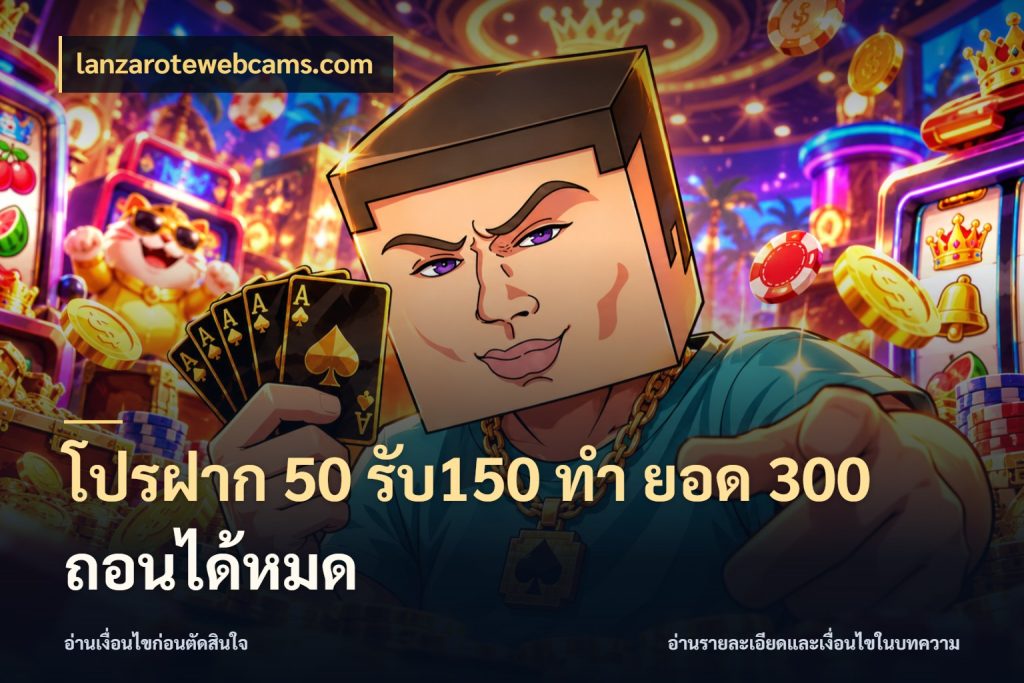 โปรฝาก 50 รับ150 ทํา ยอด 300 ถอนได้หมด lanzarotewebcams.com โปรกับเกมที่ชอบเลือกให้ตรงสไตล์