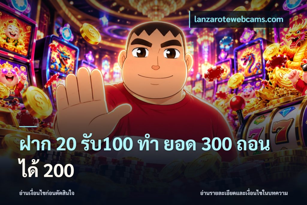 ฝาก 20 รับ100 ทํา ยอด 300 ถอนได้ 200