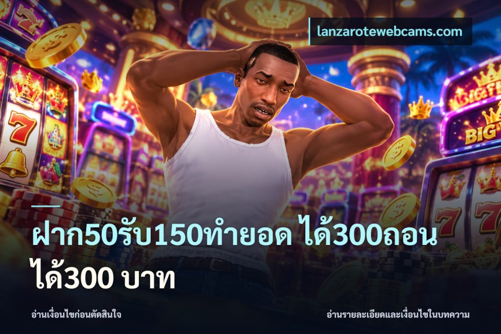 ฝาก50รับ150ทํายอด ได้300ถอนได้300 บาท