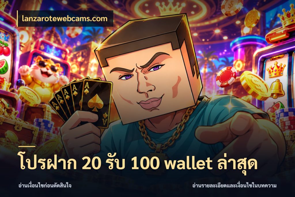 โปรฝาก 20 รับ 100 wallet ล่าสุด โปรยอดรับที่สายเกมสนใจ กับ lanzarotewebcams.com
