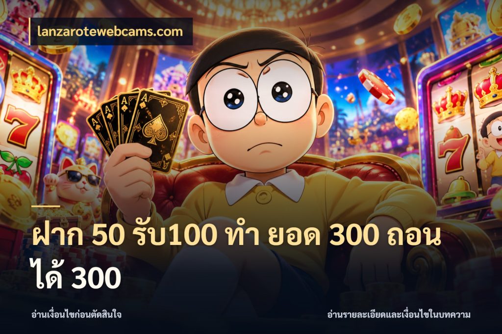 ฝาก 50 รับ100 ทํา ยอด 300 ถอนได้ 300 จับคู่โบนัสกับสไตล์เกมที่ชอบ กับ lanzarotewebcams.com