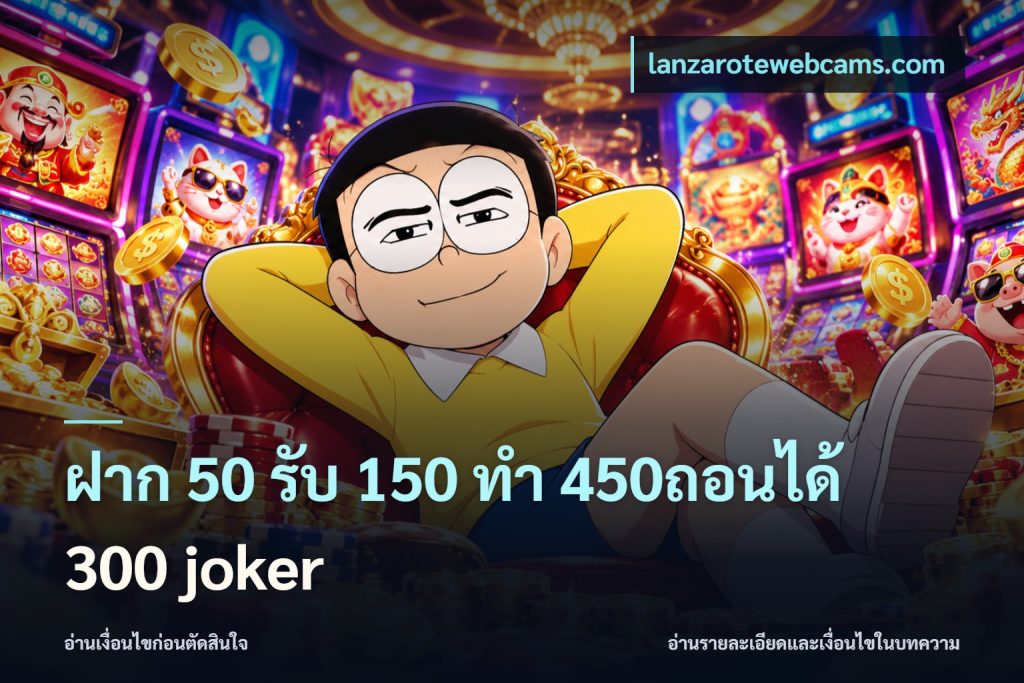 ฝาก 50 รับ 150 ทํา 450ถอนได้ 300 joker