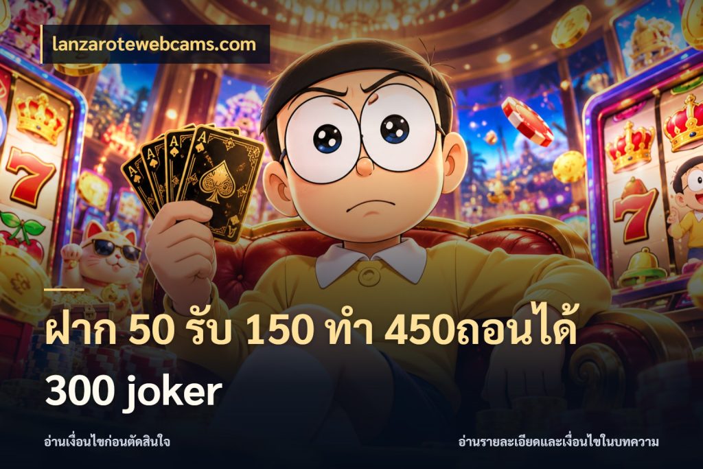 ฝาก 50 รับ 150 ทํา 450ถอนได้ 300 joker lanzarotewebcams.com เปิดมุมโปรให้เข้ากับเกมแนวโปรด