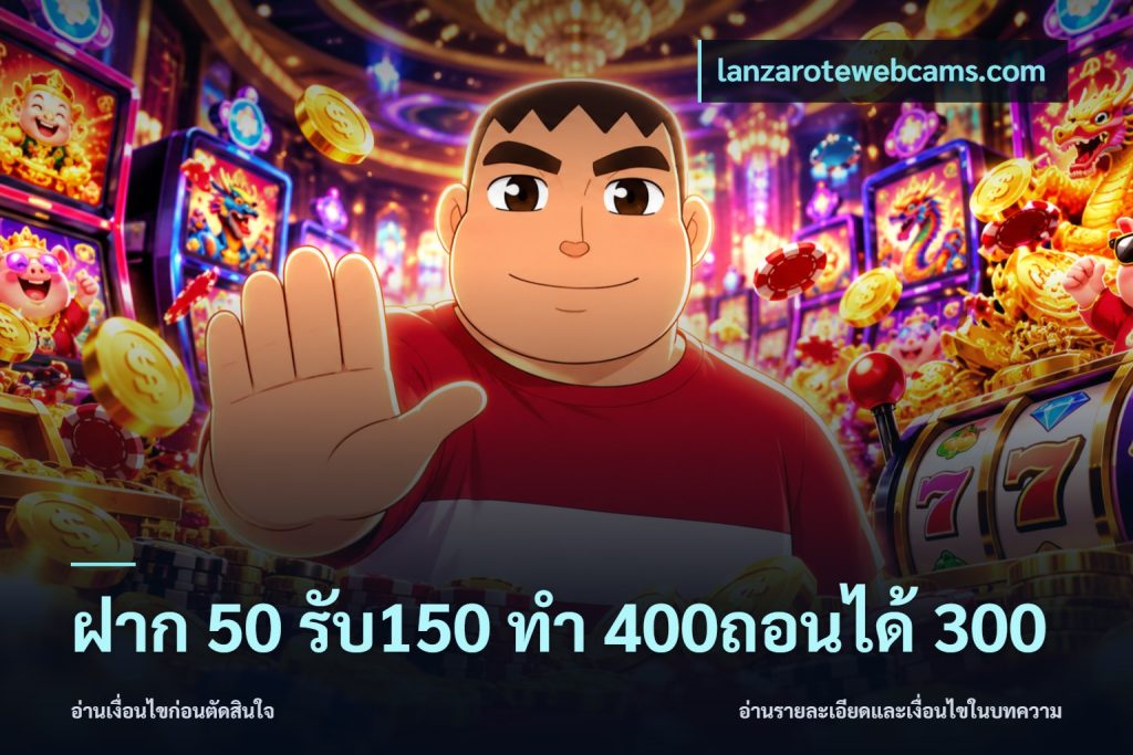 ฝาก 50 รับ150 ทํา 400ถอนได้ 300
